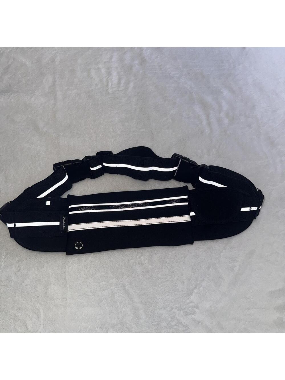 Ushake Reflective Running Belt Waist Pack with Zipper Pocket